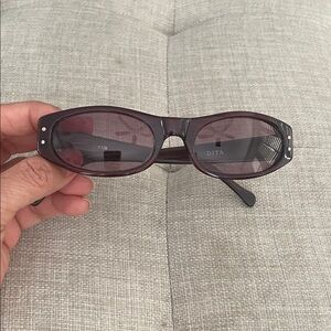 Y2K DITA Burgundy Oval Sunglasses